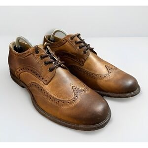Frye Brown Leather Brogue Wingtip Dress Shoes Mens Size 9D 84145